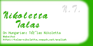 nikoletta talas business card